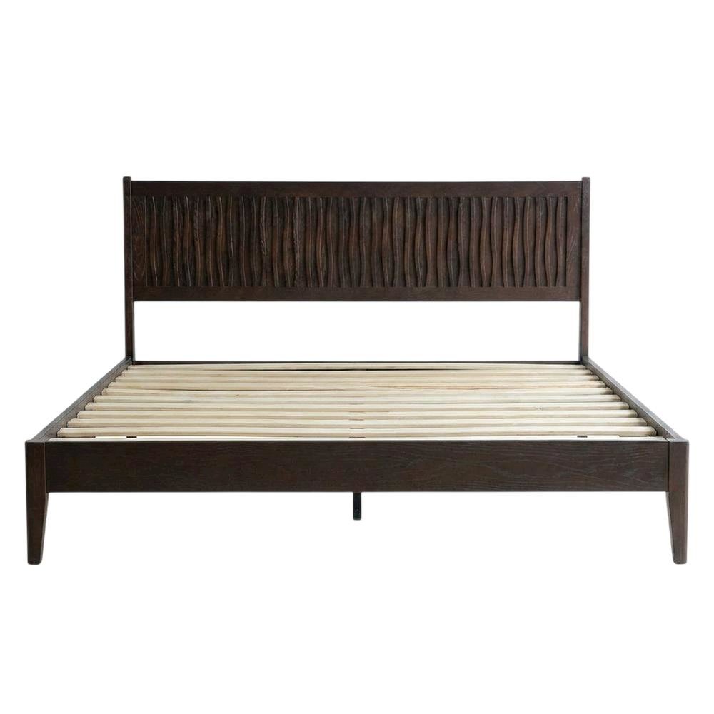 Solid Wood Platform Bed with Headboard & Footboard, King