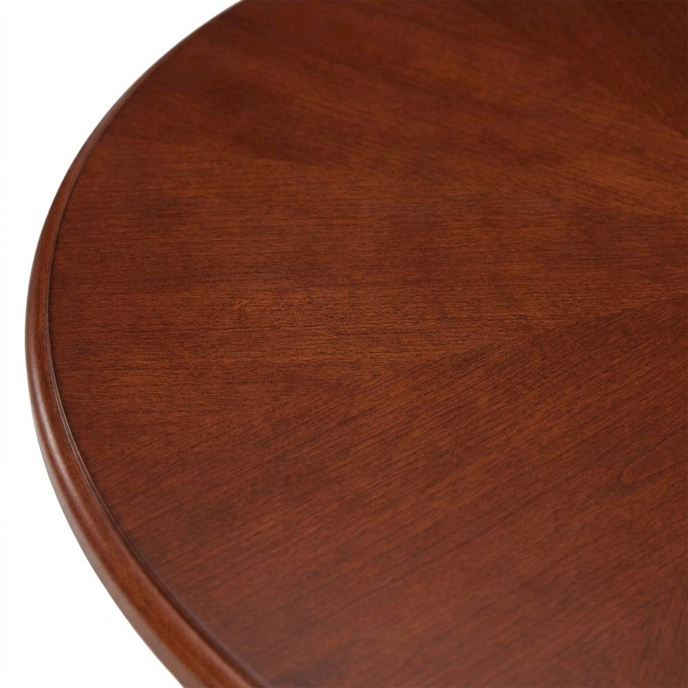 Wood Round Kitchen Table & Chairs 5-Piece Set, Pedestal Base, Mahogany