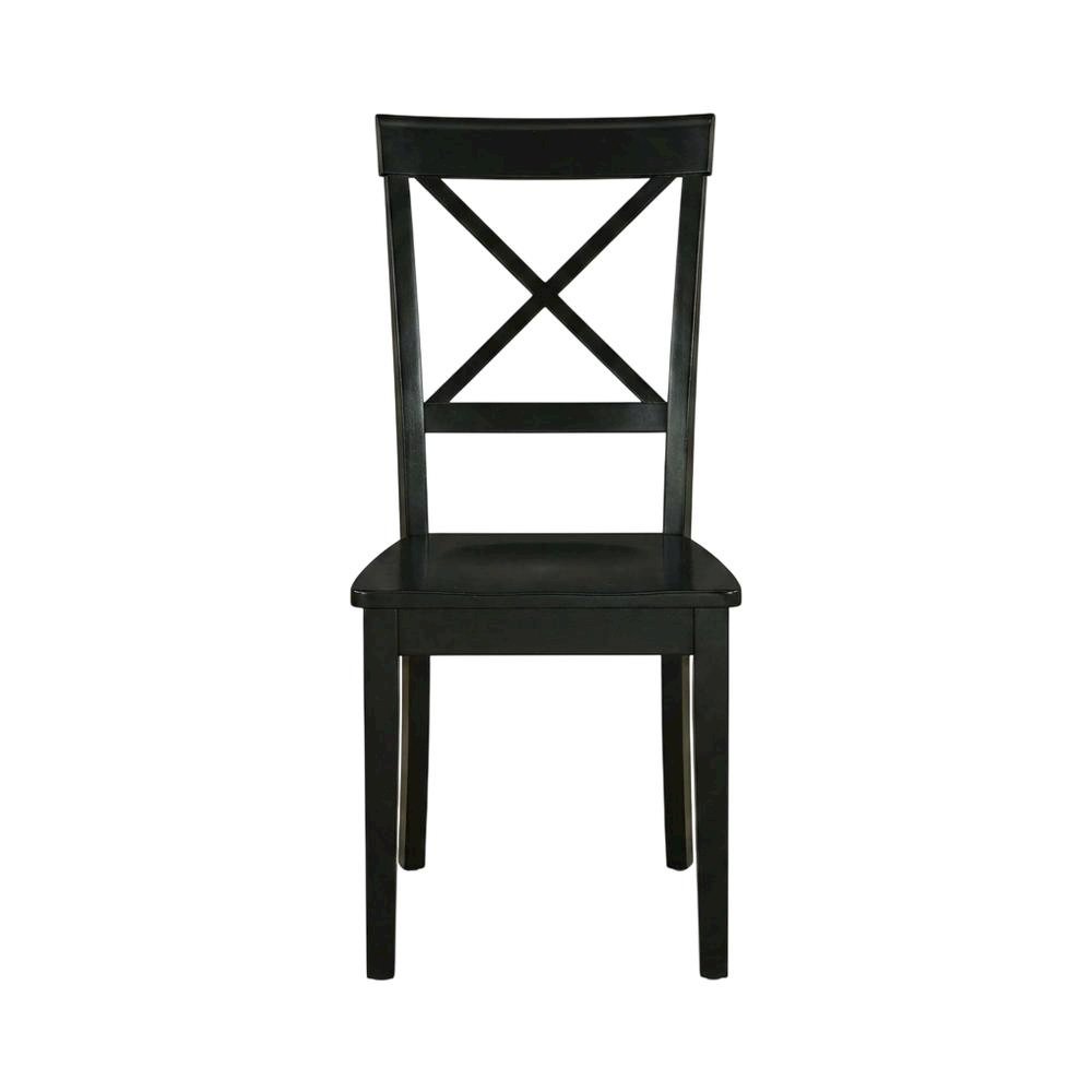 Wood Round Kitchen Table & Chairs 5-Piece Set, Pedestal Base, Black