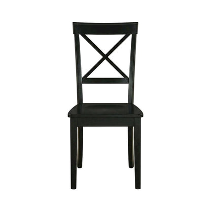 Wood Round Kitchen Table & Chairs 5-Piece Set, Pedestal Base, Black