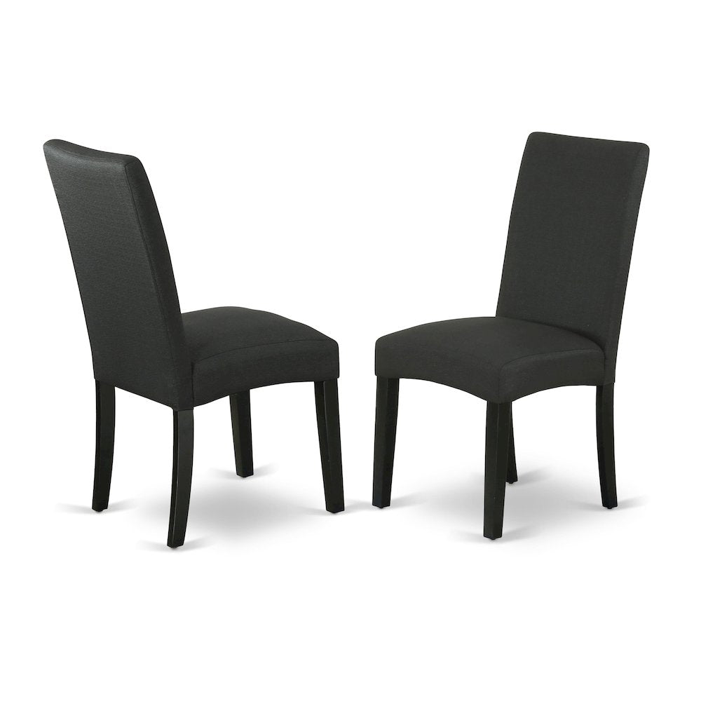 7 piece dining set consists of a wooden table and 6 Linen Fabric dining chairs