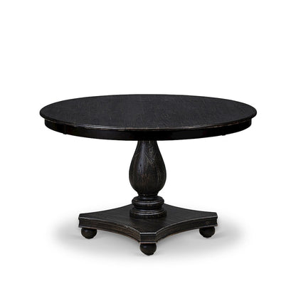 5 Piece Dining Set For 4 Consists Of 48" Round Table In Beige Red Color