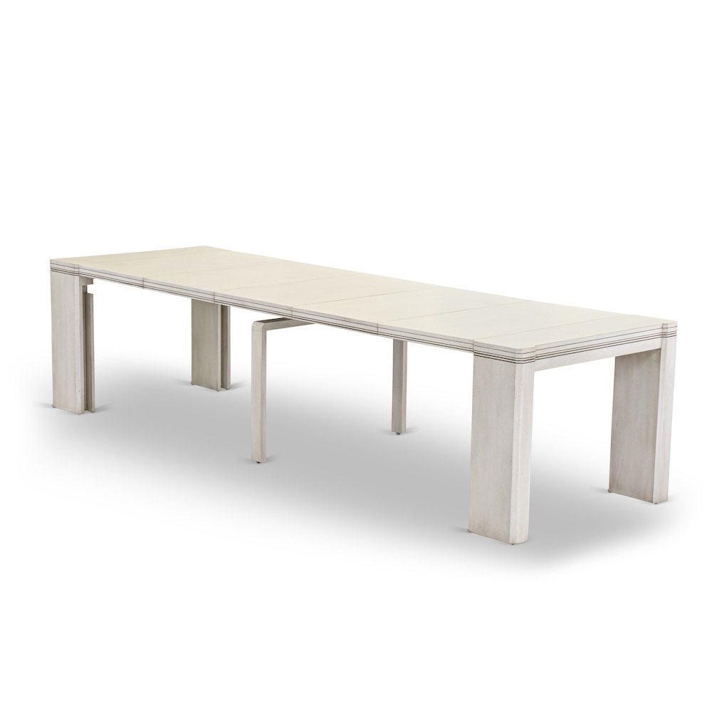 5 Pieces Extendable Dining Set, Antique White