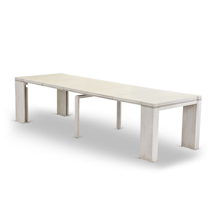 5 Pieces Extendable Dining Set, Antique White