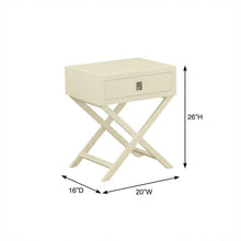 White Bedroom Nightstand with Spacious Surface and Modern Design