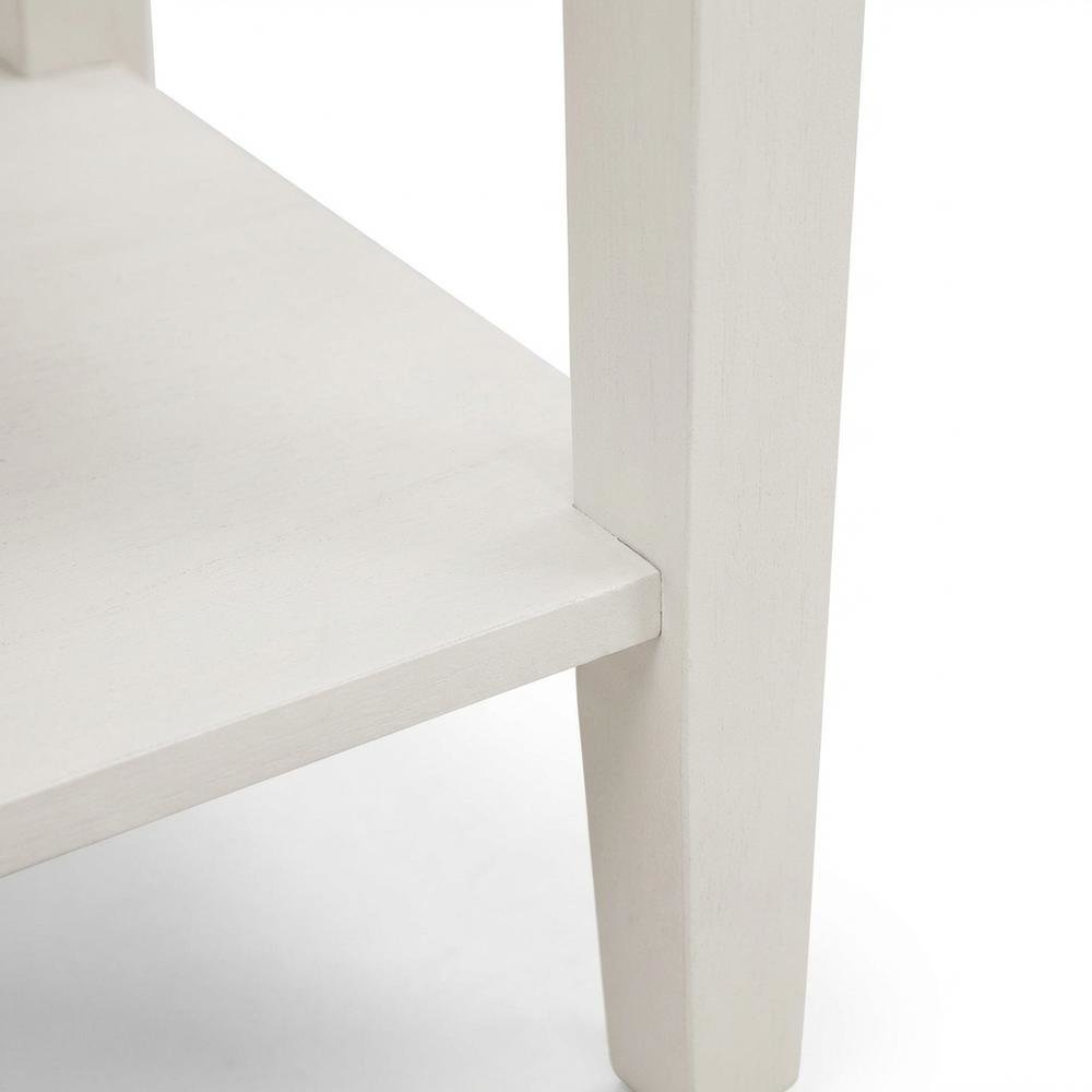 Small Nightstand, 2 Wooden Drawers in Brushed Butter Cream Finish for Bedroom