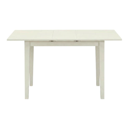 Linen White Rectangular Dining Table, Butterfly Leaf, Seats 4