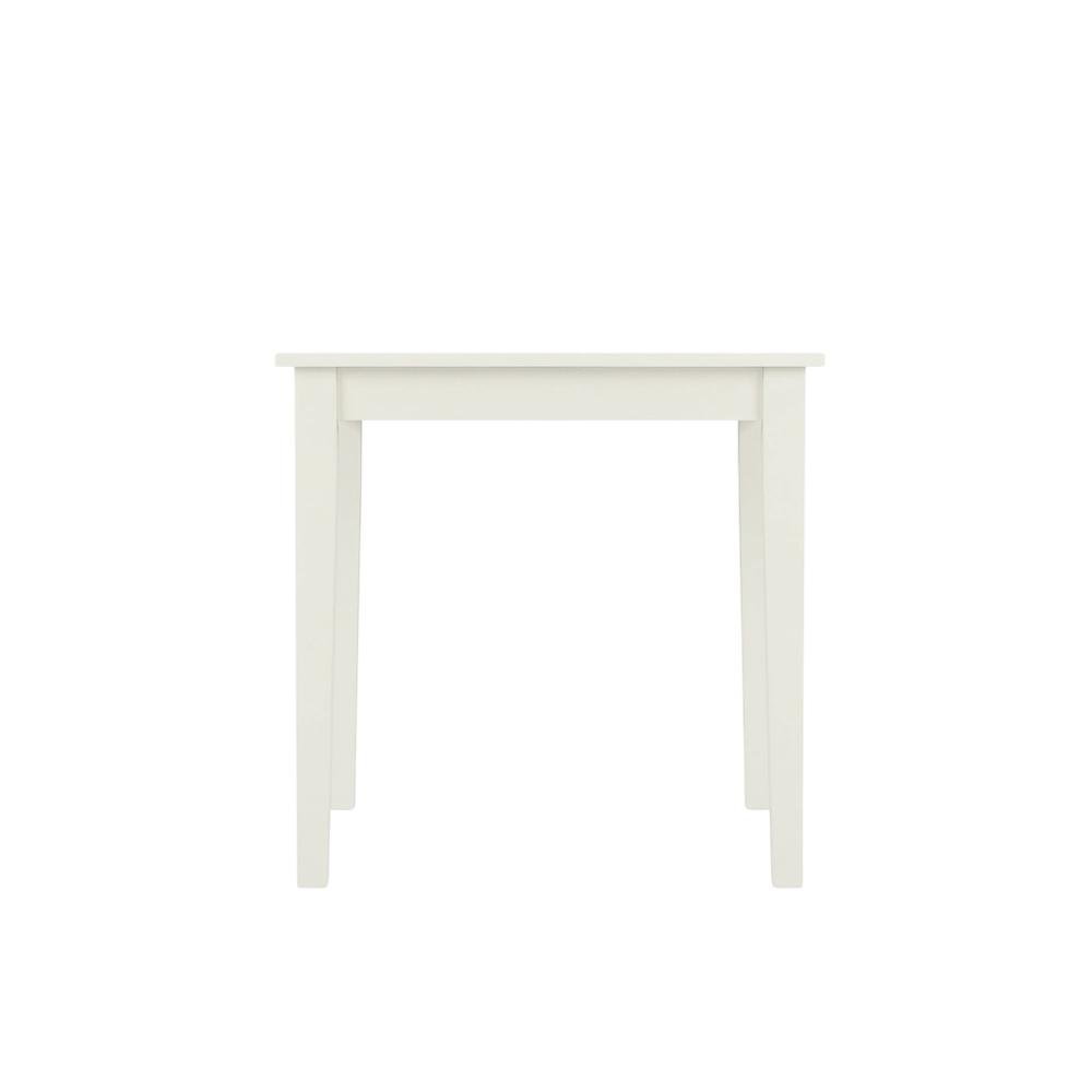 Wood Drop-Leaf Dining Table & Chairs 3-Piece Set, Small Space, Linen White