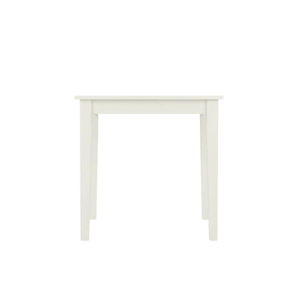 Wood Drop-Leaf Dining Table & Chairs 3-Piece Set, Small Space, Linen White