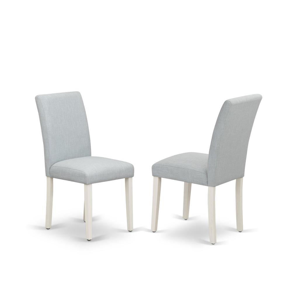 Solid Wood Linen Upholstered Modern Farmhouse Dining Chairs, Set of 2