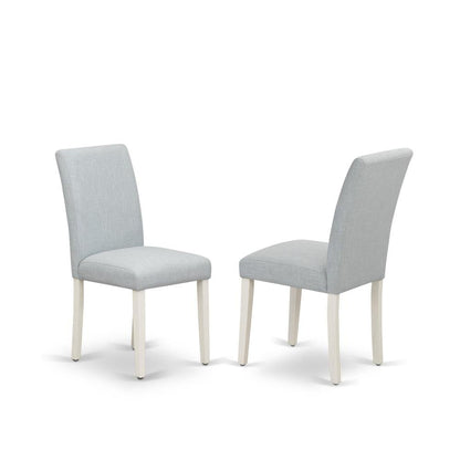 Solid Wood Linen Upholstered Modern Farmhouse Dining Chairs, Set of 2