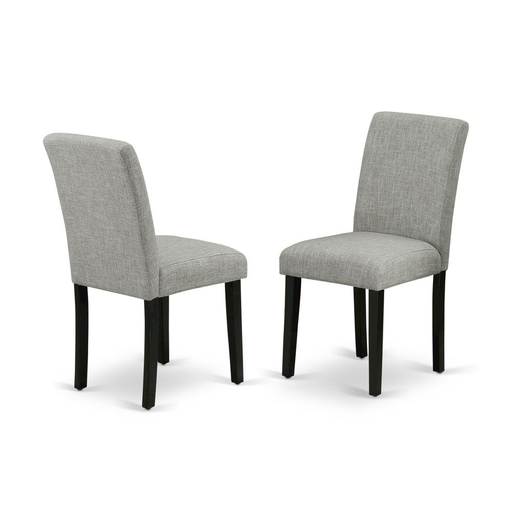 Upholstered Parsons Dining Chair with High Back for Dining Room, Black, Set of 2