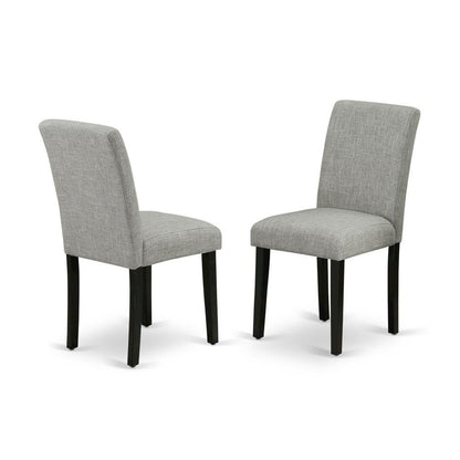 Upholstered Parsons Dining Chair with High Back for Dining Room, Black, Set of 2