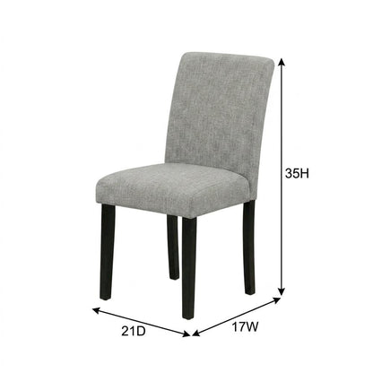 Upholstered Parsons Dining Chair with High Back for Dining Room, Black, Set of 2