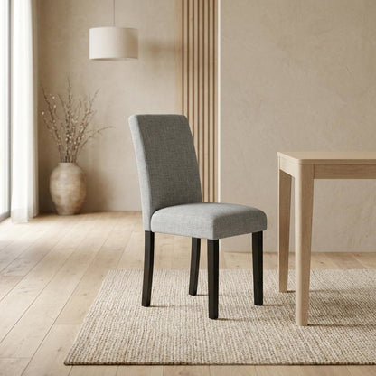 Upholstered Parsons Dining Chair with High Back for Dining Room, Black, Set of 2
