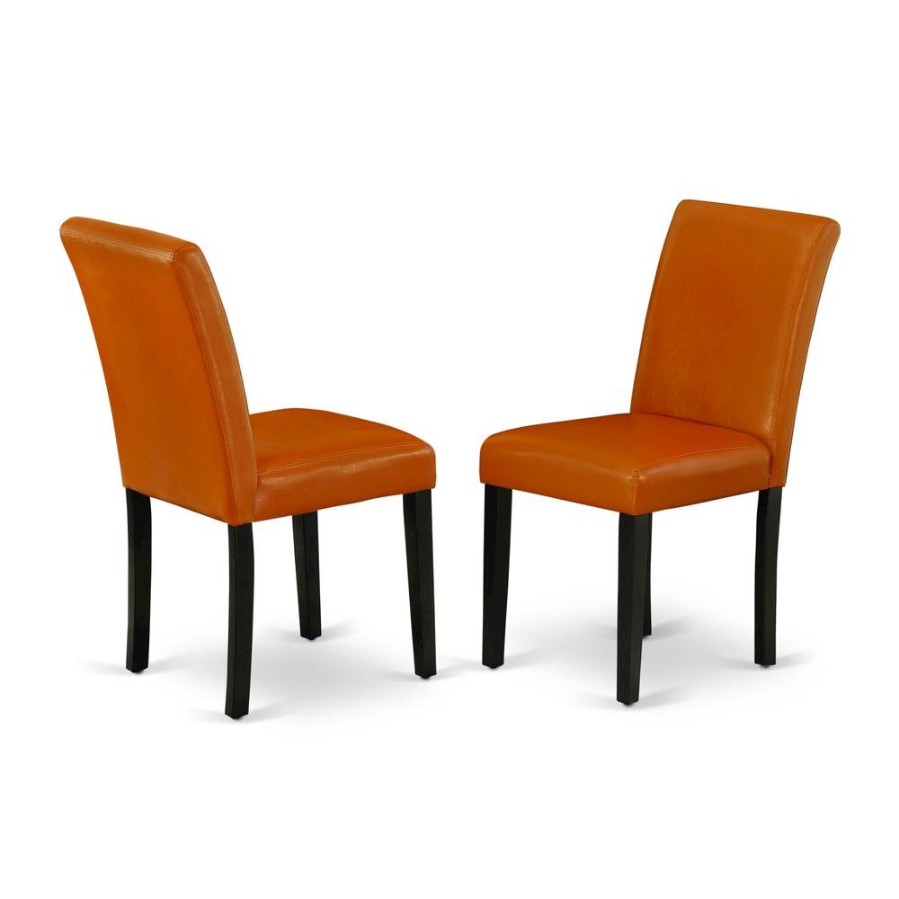 Faux Leather-Upholstered High-Back Parsons Chair for Dining Room, Set of 2
