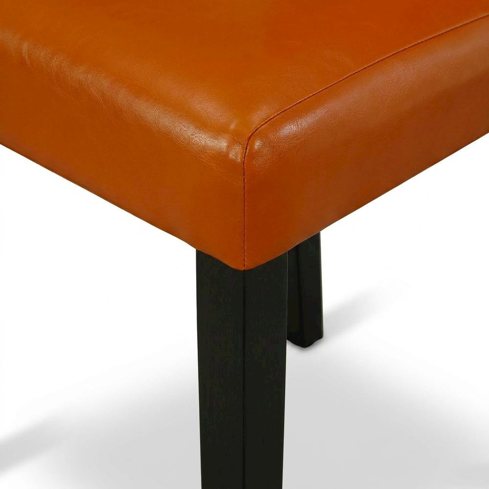 Faux Leather-Upholstered High-Back Parsons Chair for Dining Room, Set of 2