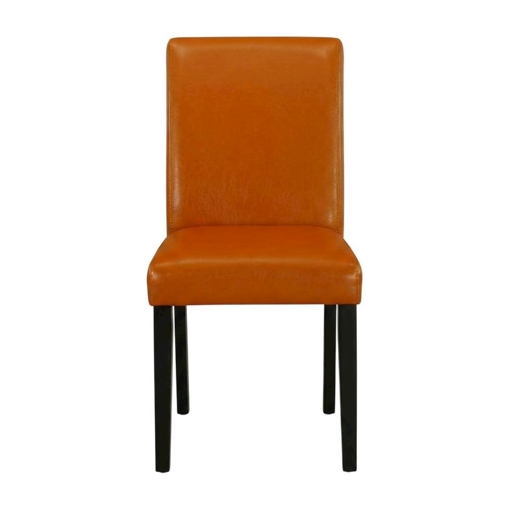 Faux Leather-Upholstered High-Back Parsons Chair for Dining Room, Set of 2
