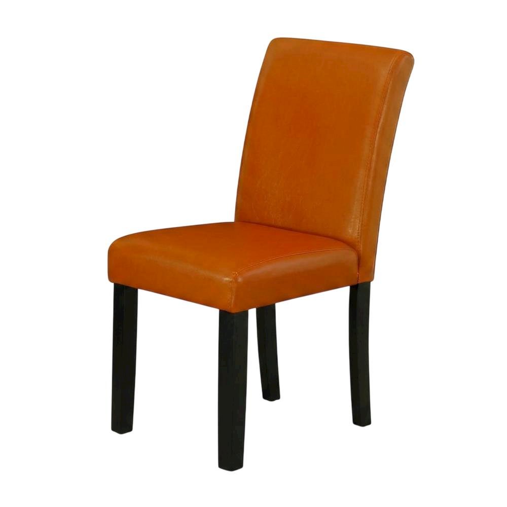 Faux Leather-Upholstered High-Back Parsons Chair for Dining Room, Set of 2