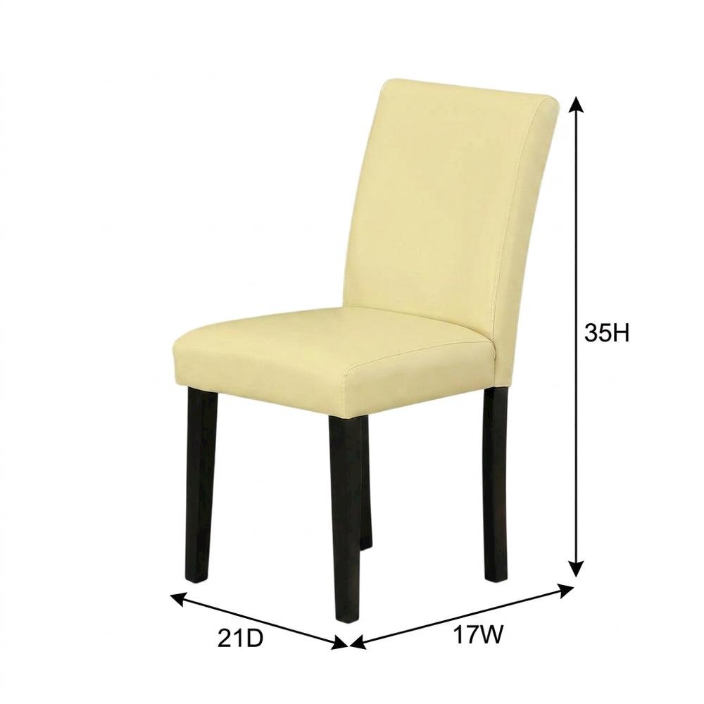 Faux Leather Upholstered Parsons Dining Chair for Kitchen or Dining Room, Set of 2