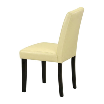 Faux Leather Upholstered Parsons Dining Chair for Kitchen or Dining Room, Set of 2