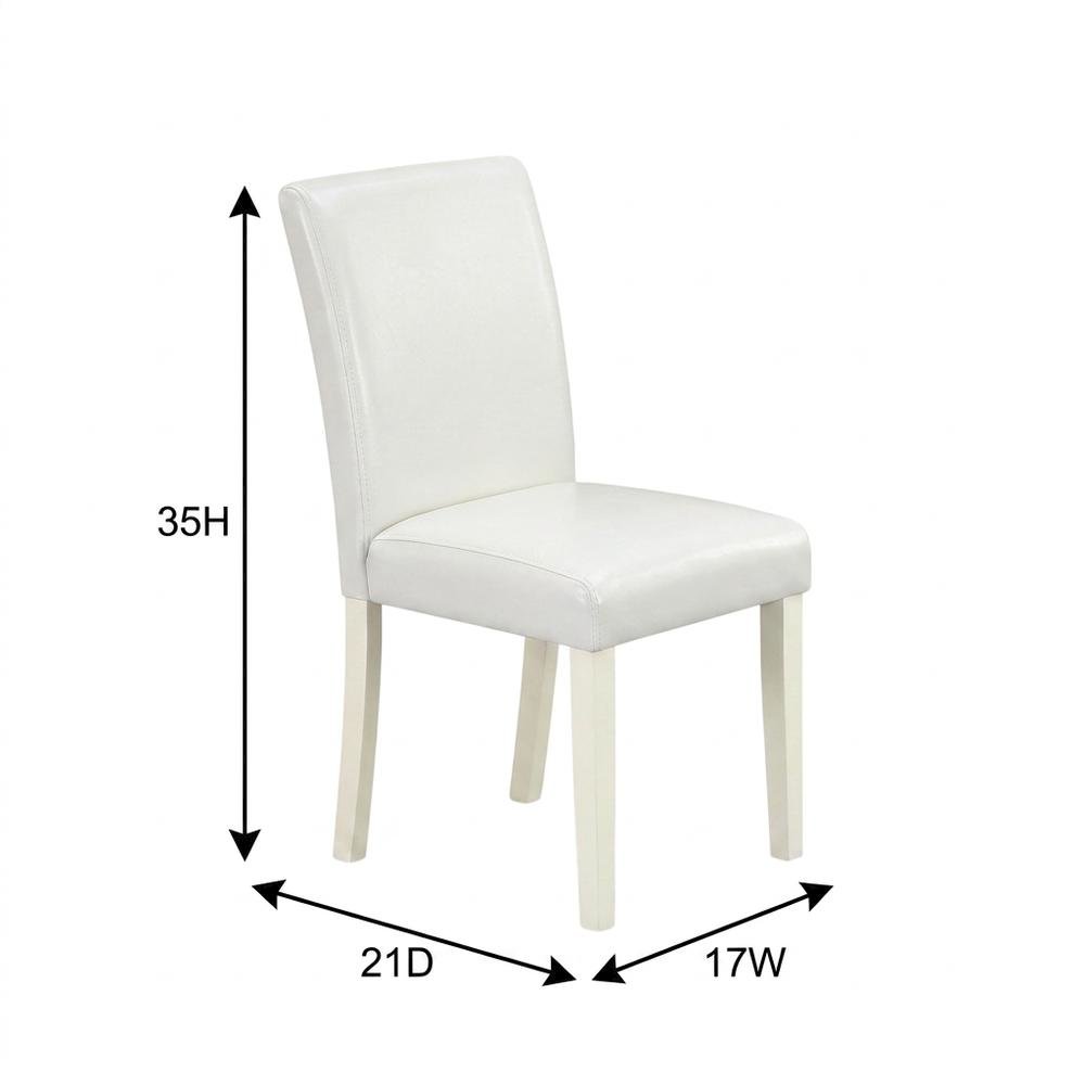 Faux Leather-Upholstered Parsons Dining Chair for Kitchen and Dining Room, Set of 2
