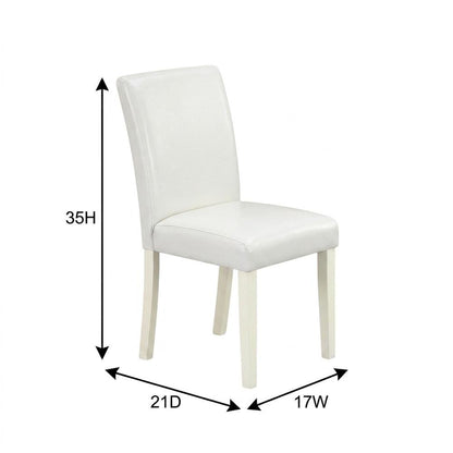 Faux Leather-Upholstered Parsons Dining Chair for Kitchen and Dining Room, Set of 2