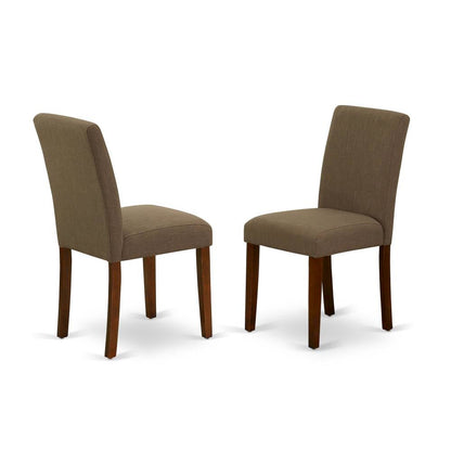 Upholstered Parsons Dining Chair with High Back for Dining Room, Mahogany, Set of 2