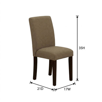 Upholstered Parsons Dining Chair with High Back for Dining Room, Mahogany, Set of 2