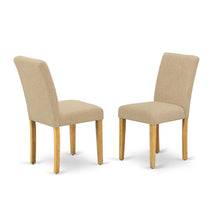 Upholstered Parsons Dining Chair with Padded Seat for Kitchen Table, Oak, Set of 2