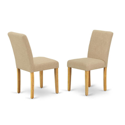 Upholstered Parsons Dining Chair with Padded Seat for Kitchen Table, Oak, Set of 2