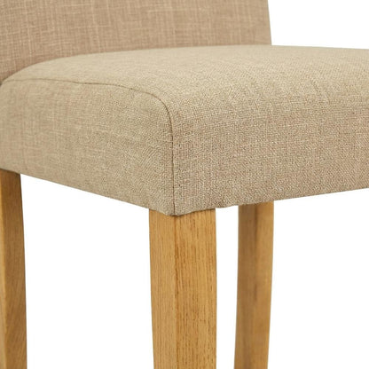 Upholstered Parsons Dining Chair with Padded Seat for Kitchen Table, Oak, Set of 2