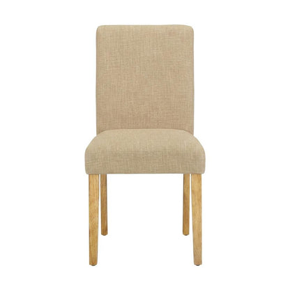 Upholstered Parsons Dining Chair with Padded Seat for Kitchen Table, Oak, Set of 2