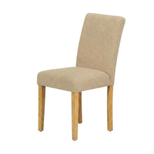 Upholstered Parsons Dining Chair with Padded Seat for Kitchen Table, Oak, Set of 2