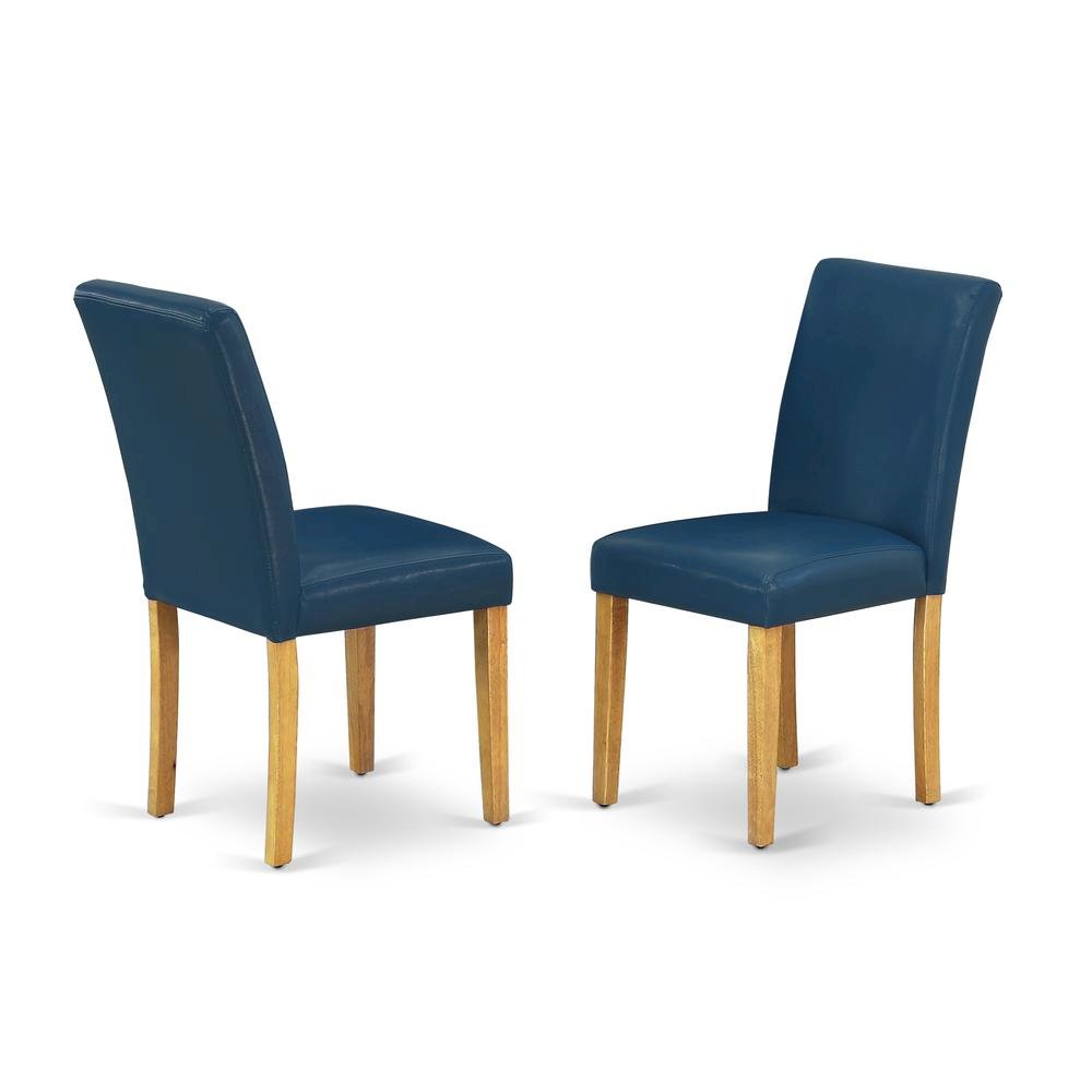 Parsons Dining Chair with High-Back Upholstered Seat for Kitchen, Oak, Set of 2