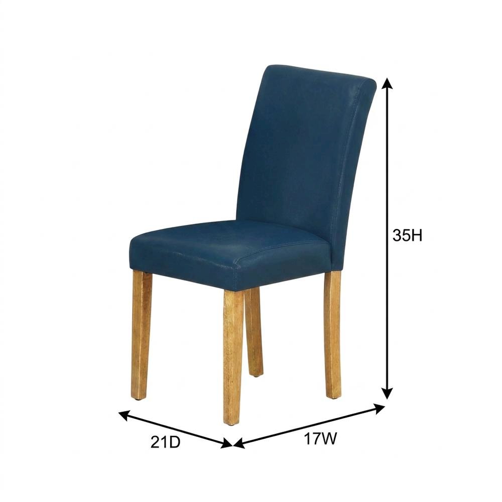 Parsons Dining Chair with High-Back Upholstered Seat for Kitchen, Oak, Set of 2
