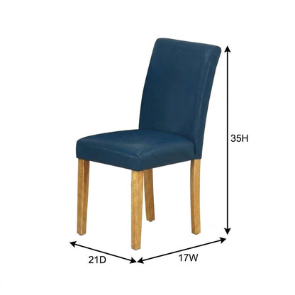 Parsons Dining Chair with High-Back Upholstered Seat for Kitchen, Oak, Set of 2