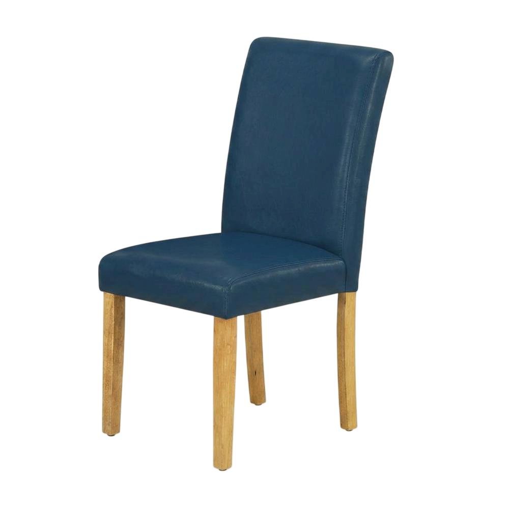 Parsons Dining Chair with High-Back Upholstered Seat for Kitchen, Oak, Set of 2