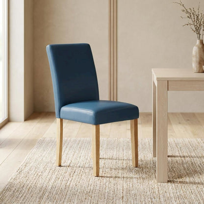 Parsons Dining Chair with High-Back Upholstered Seat for Kitchen, Oak, Set of 2