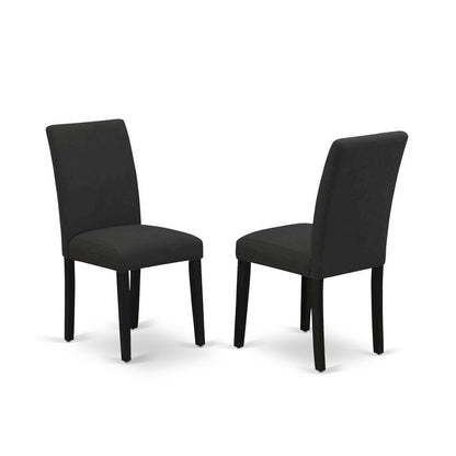 Linen-Upholstered Parsons Dining Chairs with Solid Wood Frame, Set of 2