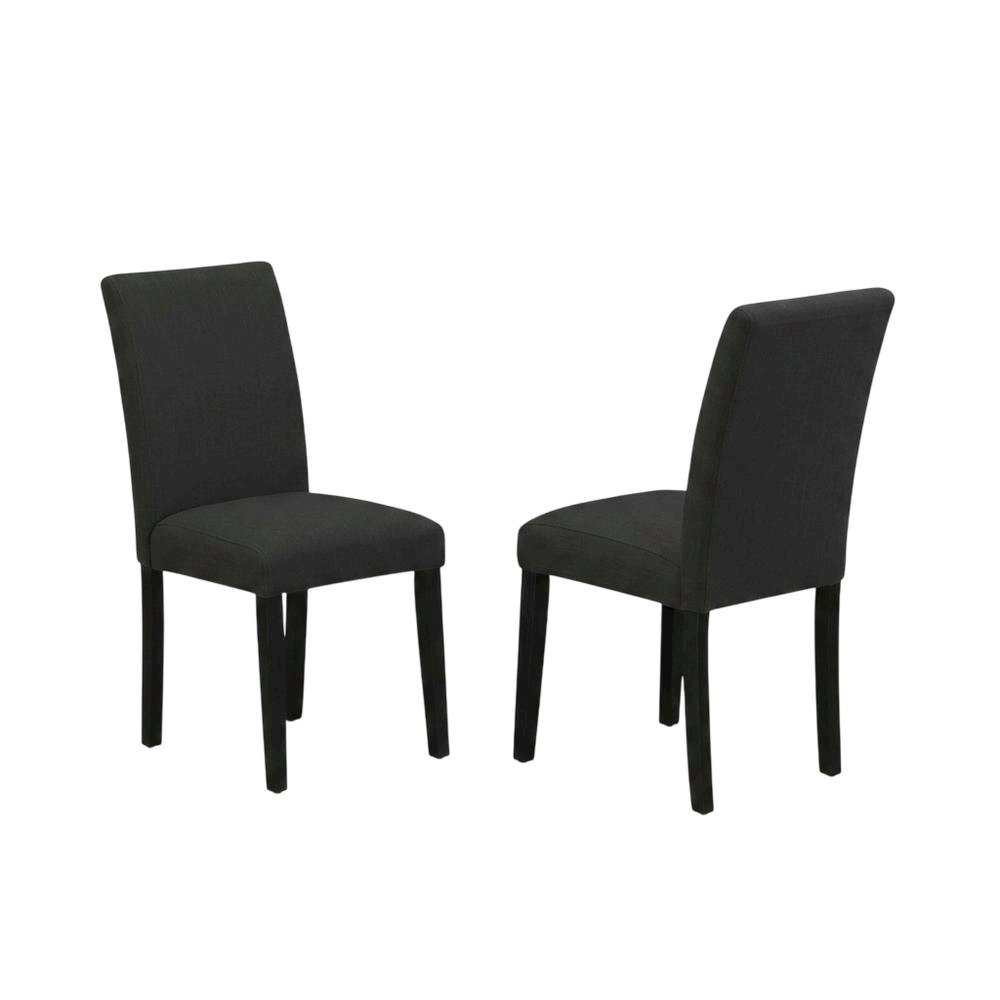 Linen-Upholstered Parsons Dining Chairs with Solid Wood Frame, Set of 2