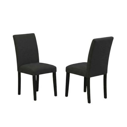 Linen-Upholstered Parsons Dining Chairs with Solid Wood Frame, Set of 2