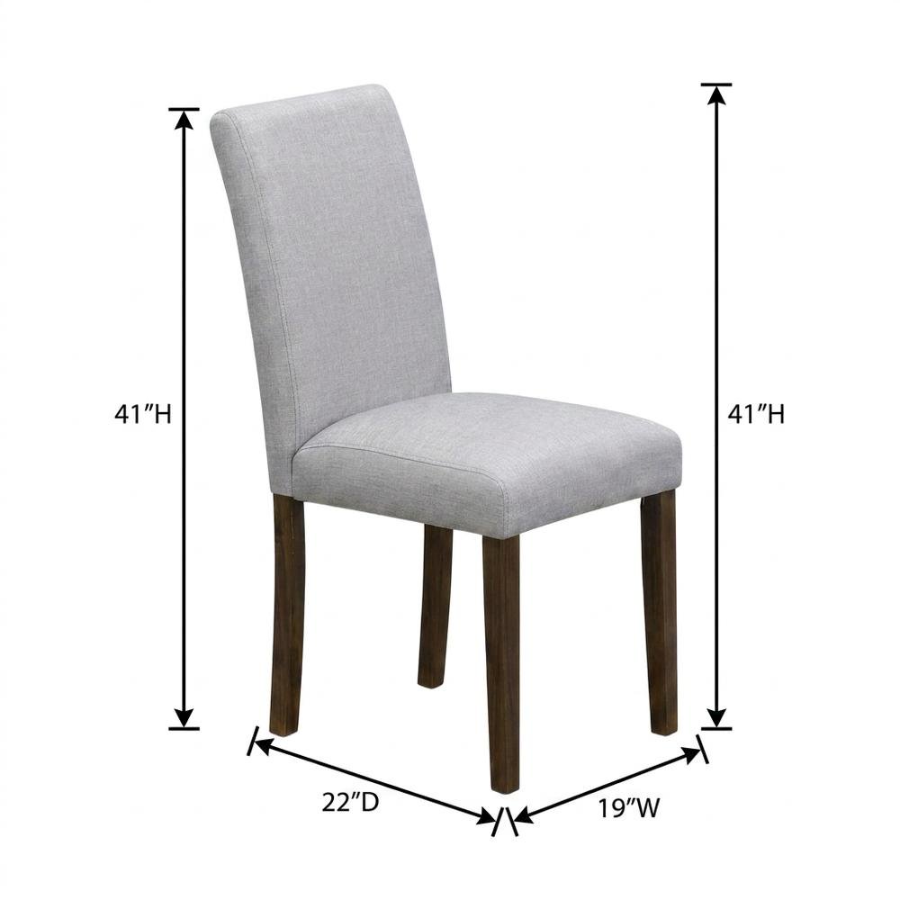 Solid Wood Linen-Upholstered Modern Dining Chair for Dining Room, Set of 2