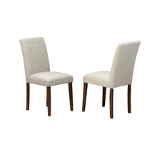 Parsons Dining Chairs, Set of 2, Doeskin Linen, High Back, Antique Walnut