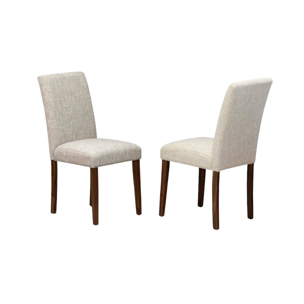 Parsons Dining Chairs, Set of 2, Doeskin Linen, High Back, Antique Walnut