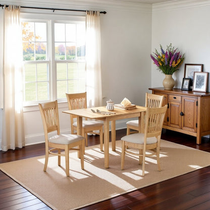 5 Piece Solid Wood Kitchen Table Set with Dining Chairs for Four