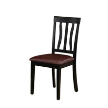 Antique Faux Leather Upholstered Wooden Dining Room Chairs, Set of 2