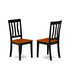 Solid Wood Antique Kitchen Dining Chairs, Black & Cherry, Set of 2