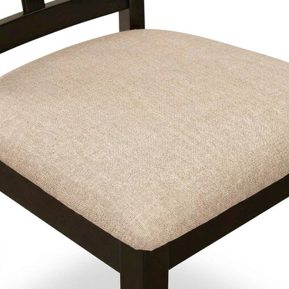 Linen Wood Kitchen Dining Chairs, Traditional Style, Cappuccino, Set of 2