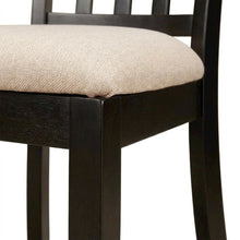 Linen Wood Kitchen Dining Chairs, Traditional Style, Cappuccino, Set of 2